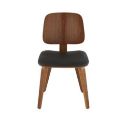 Chaise Brad vinyle noir Lot de 6pcs