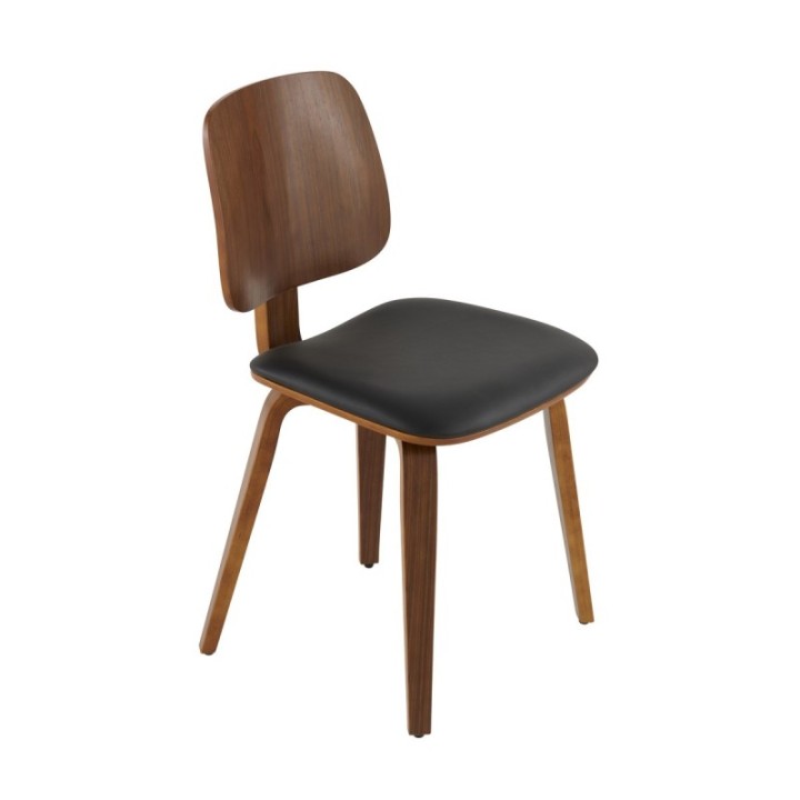 Chaise Brad vinyle noir Lot de 6pcs