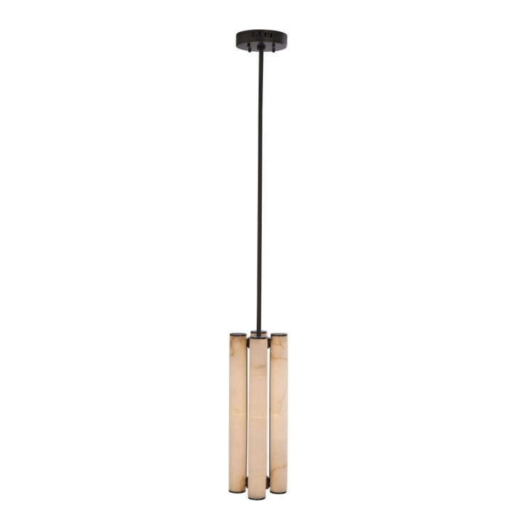 Lustre vertical en albâtre et métal MONTAIGNE