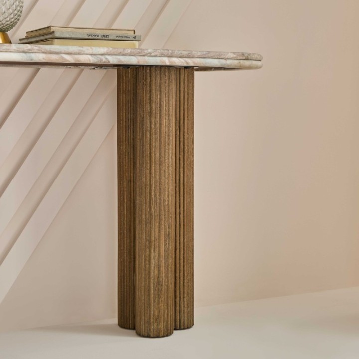 Console en bois massif et marbre BUREN
