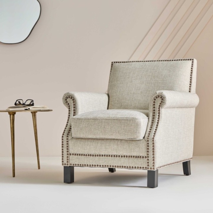 Fauteuil Hector tramé lin