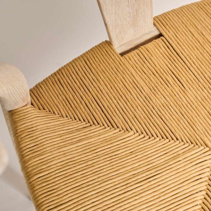 Lot de 2 chaises en chêne blanchi et assise paille OSLO