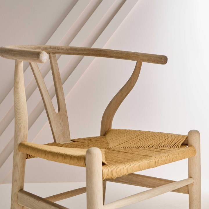 Lot de 2 chaises en chêne blanchi et assise paille OSLO