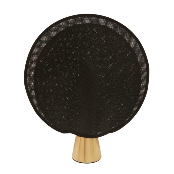 Lampe en métal noir et maille plastique dorée H33 cm MAILLE