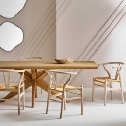 Lot de 2 chaises en chêne blanchi et assise paille OSLO