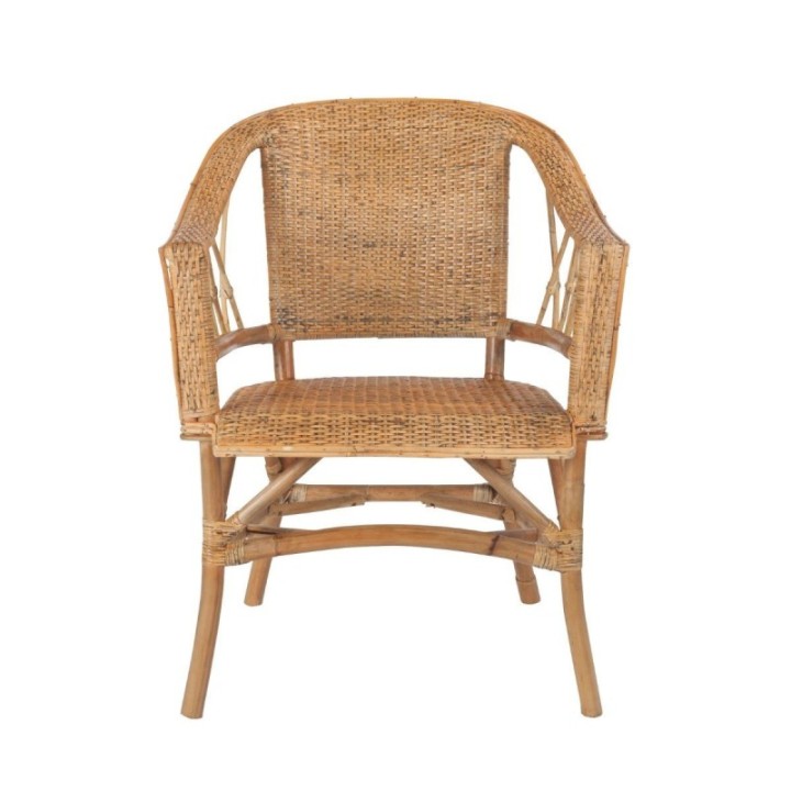 Fauteuil en rotin vintage tressé