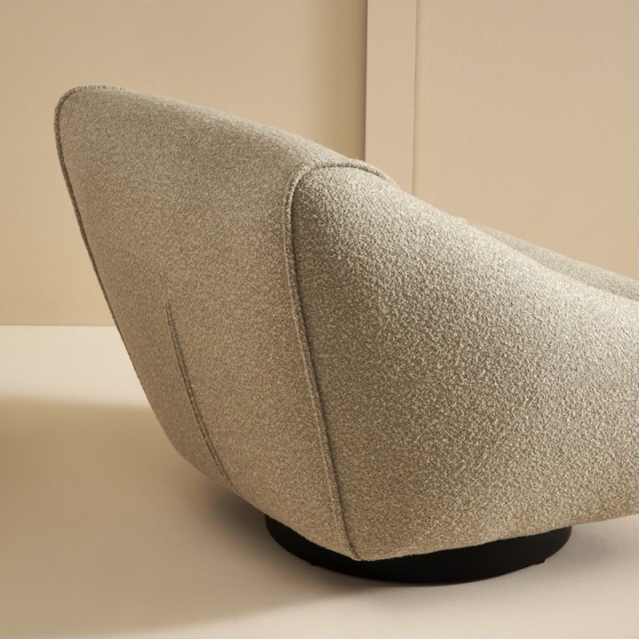 Fauteuil pivotant couleur lin HENRY