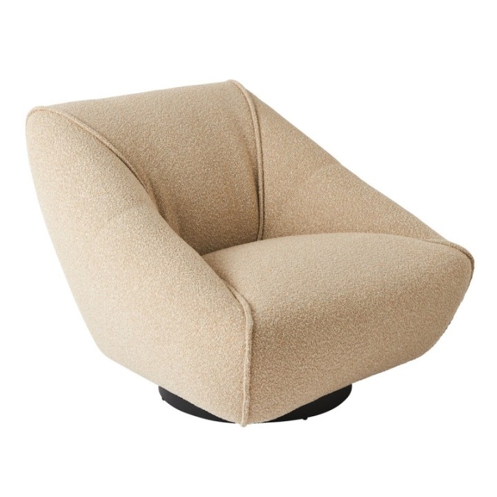 Fauteuil pivotant couleur lin HENRY