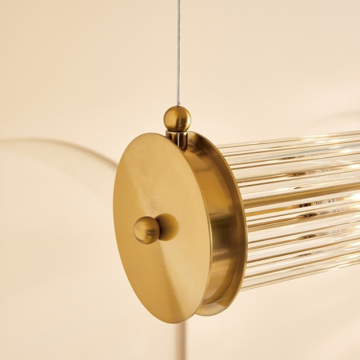 Lustre Tube simple doré