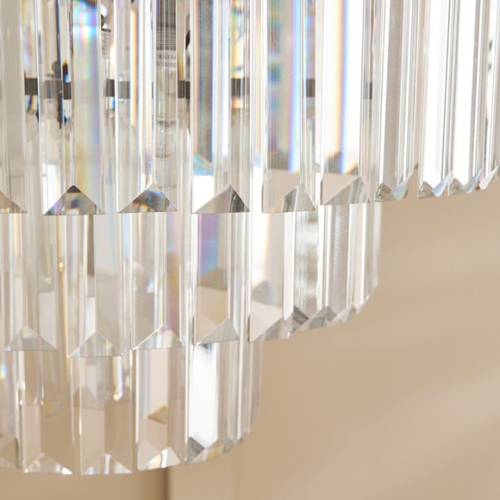 Lustre esprit années 50,  avec pampilles en verre