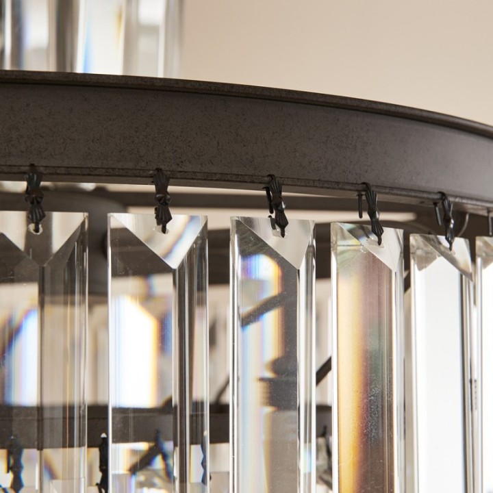 Lustre esprit années 50,  avec pampilles en verre