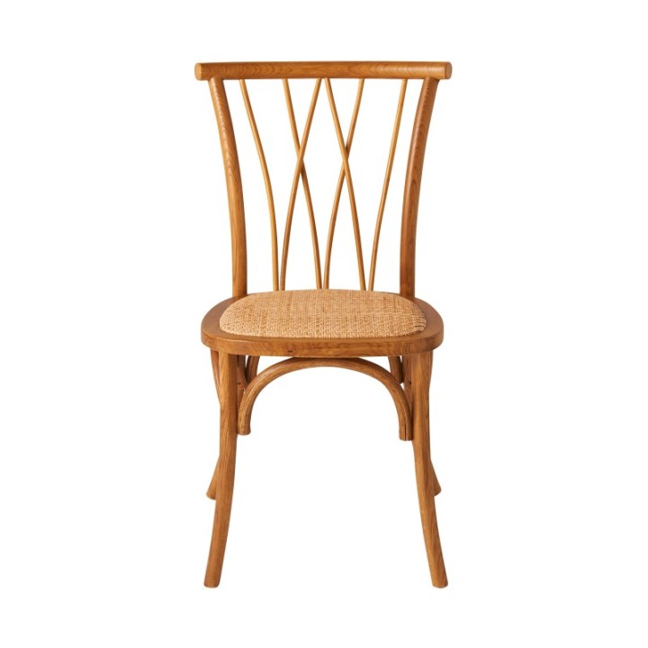 Lot de 2 chaises en chêne assise rotin ADELE