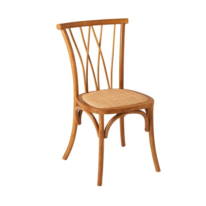 Lot de 2 chaises en chêne assise rotin ADELE