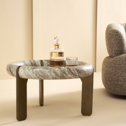 Petite table basse en marbre et métal PROSPER