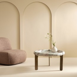 Grande table basse en marbre et métal PROSPER
