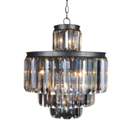Lustre esprit années 50,  avec pampilles en verre
