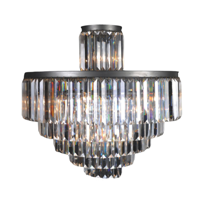 Lustre esprit années 50,  avec pampilles en verre
