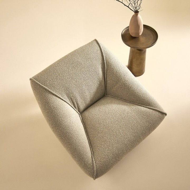 Fauteuil pivotant couleur lin HENRY