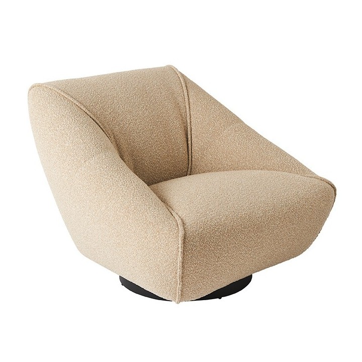 Fauteuil pivotant couleur lin HENRY