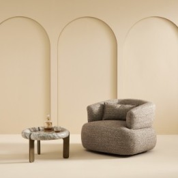 Fauteuil pivotant brun REGIS