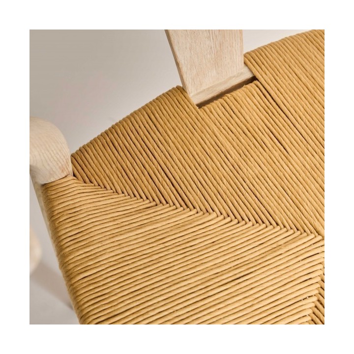 Lot de 2 chaises en chêne blanchi et assise paille OSLO