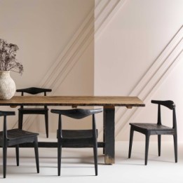 Lot de 2 chaises en acacia massif noir LUCIEN