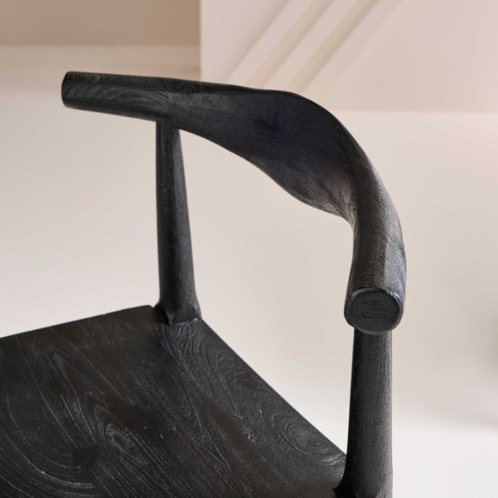 Lot de 2 chaises en acacia massif noir LUCIEN