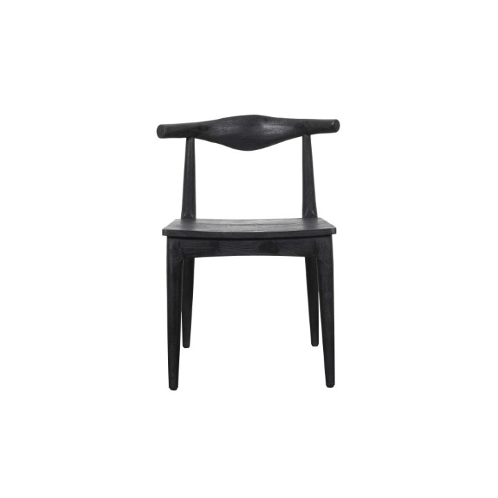 Lot de 2 chaises en acacia massif noir LUCIEN