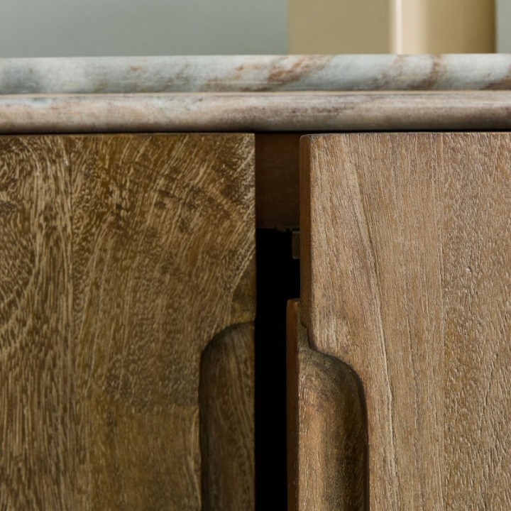 Buffet en bois massif et marbre BUREN