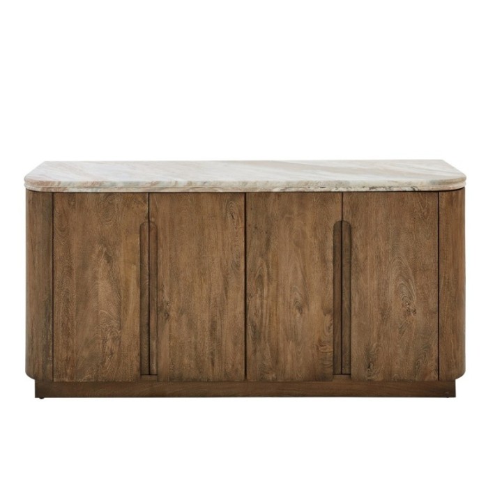 Buffet en bois massif et marbre BUREN