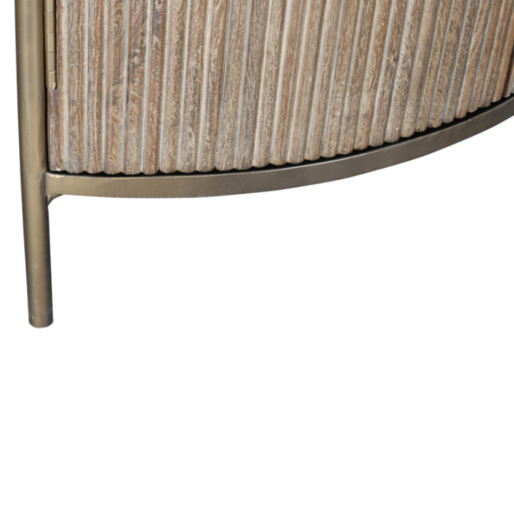 Etagère d'angle en manguier et marbre BUREN
