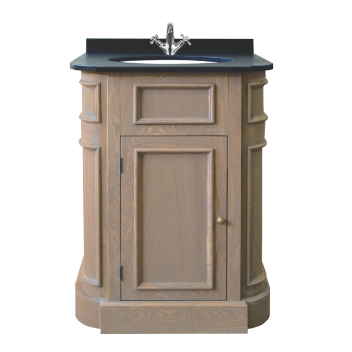 Meuble lavabo chêne et granite noir sans robinet GOÛTE D'OR