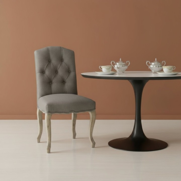 Chaise arlésienne tissu Taupe