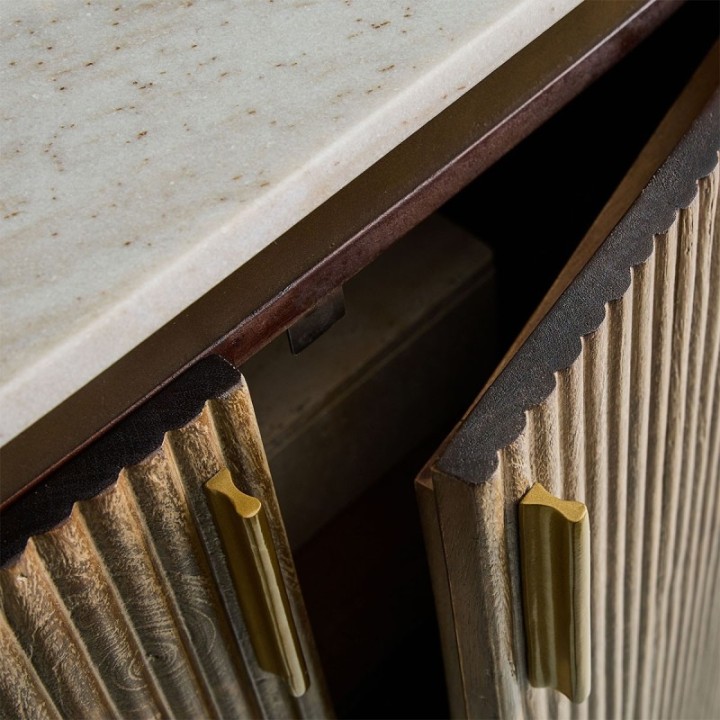 Comptoir en manguier et marbre BUREN