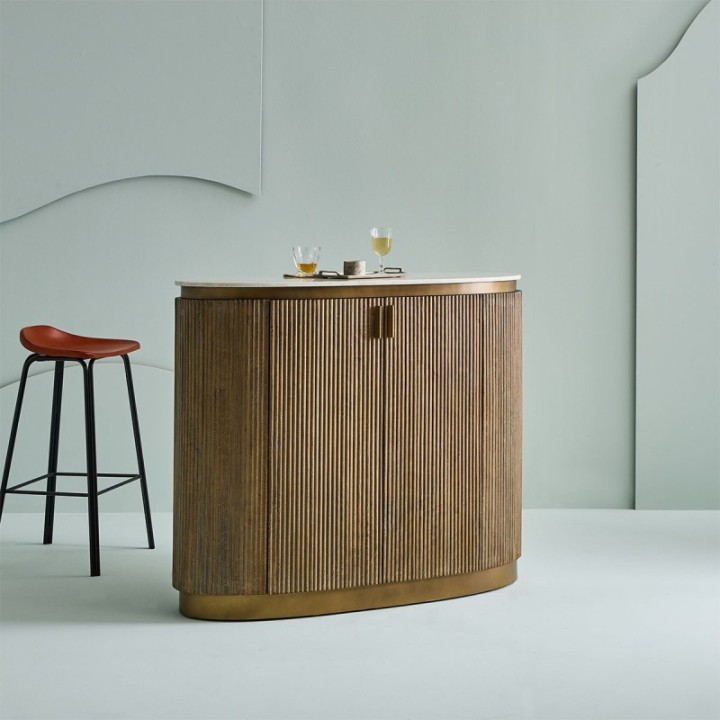 Comptoir en manguier et marbre BUREN