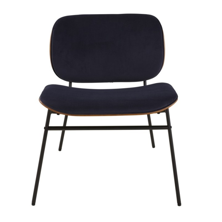 Fauteuil Serge velours bleu