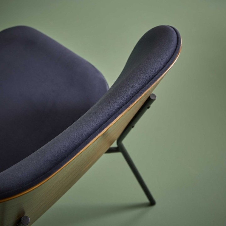 Fauteuil Serge velours bleu