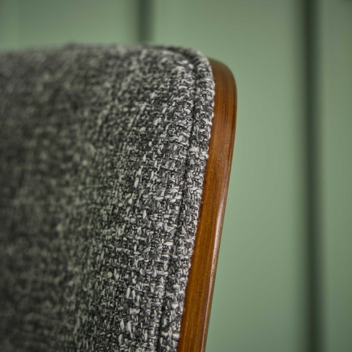 Chaise de comptoir en tissu gris Olympia