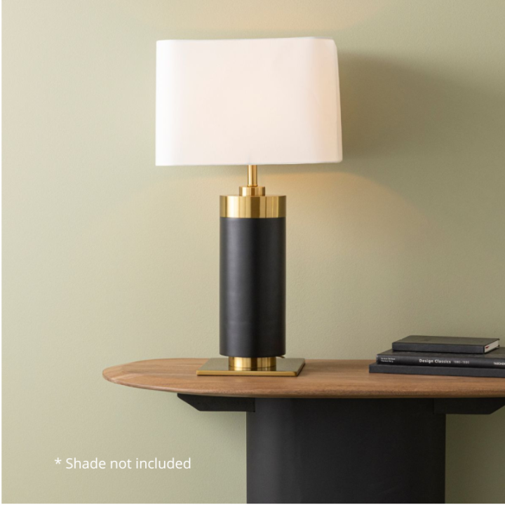 Lampe à poser en métal noir et finition laiton doré VENDOME