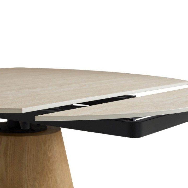 Table en céramique ronde avec allonges LUMIO