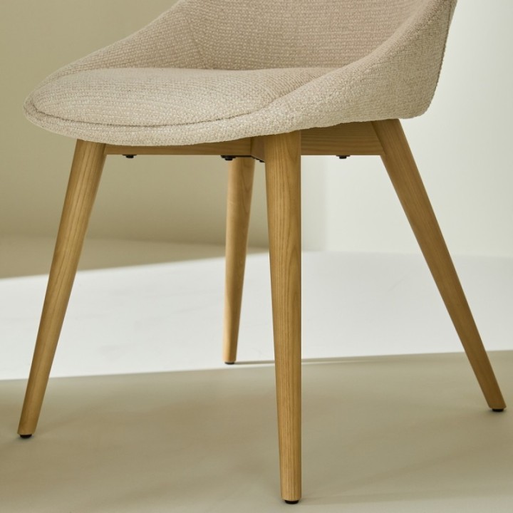 Lot de 2 chaises tapissée écrue ALBA