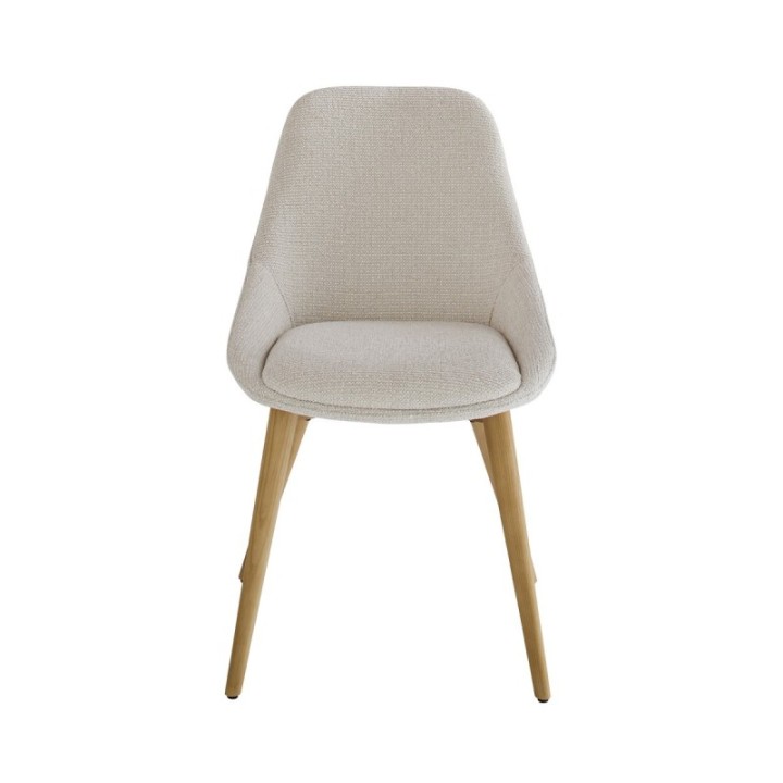 Lot de 2 chaises tapissée écrue ALBA