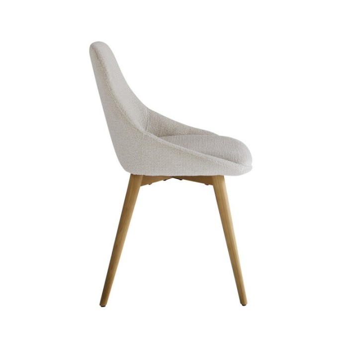 Lot de 2 chaises tapissée écrue ALBA