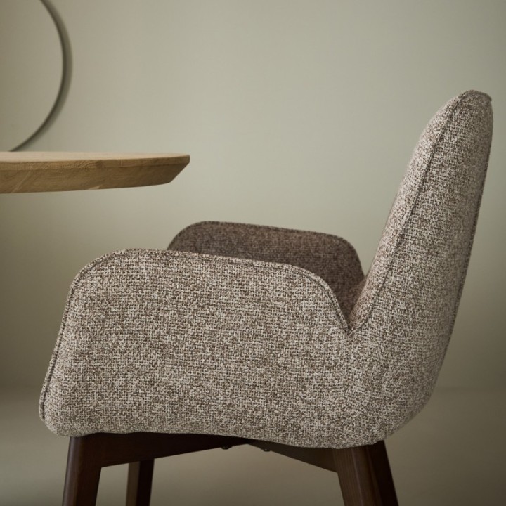 Lot de 2 chaises avec accoudoirs tapissée beige KARL
