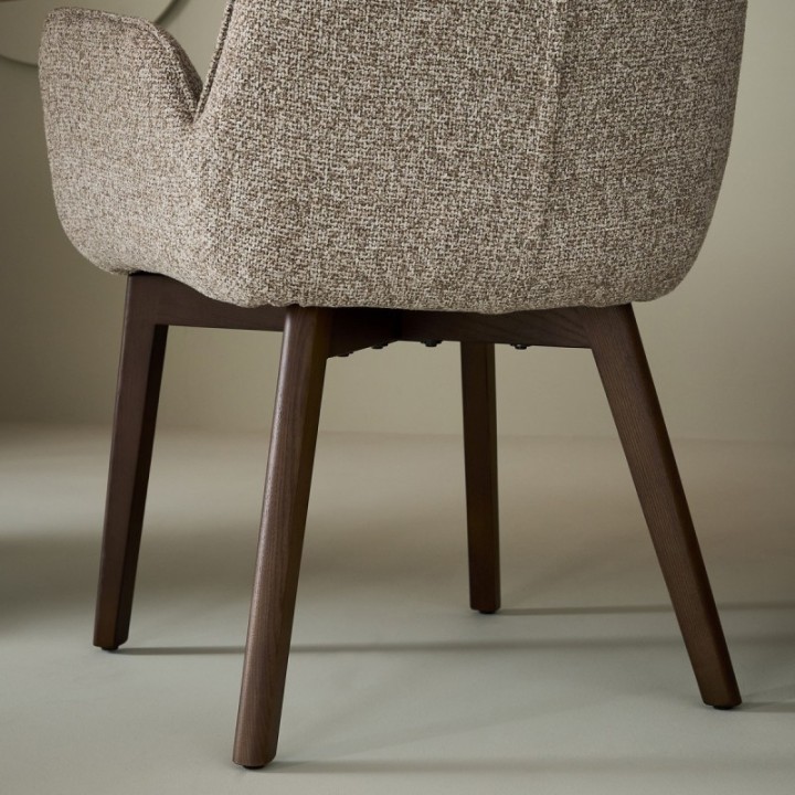 Lot de 2 chaises avec accoudoirs tapissée beige KARL