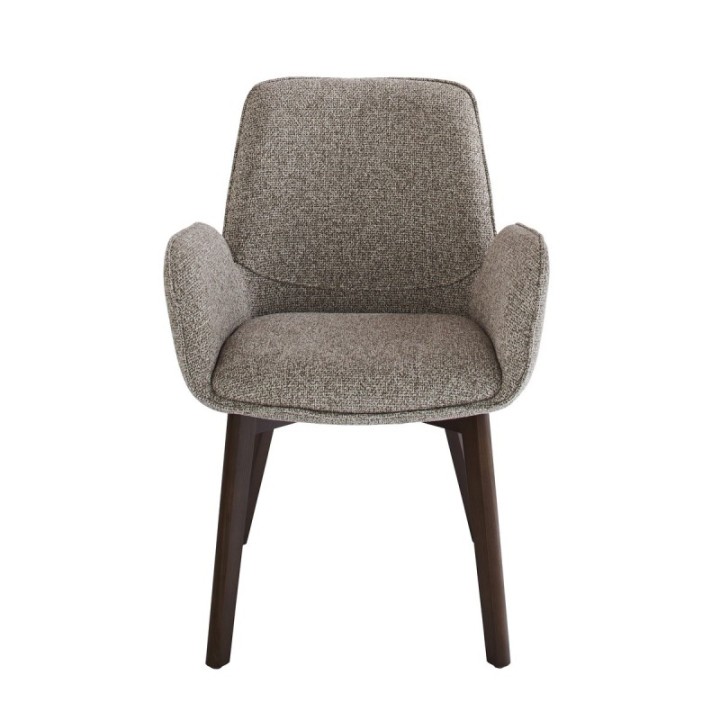 Lot de 2 chaises avec accoudoirs tapissée beige KARL
