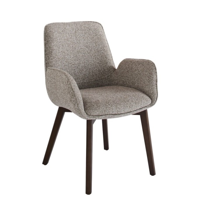 Lot de 2 chaises avec accoudoirs tapissée beige KARL