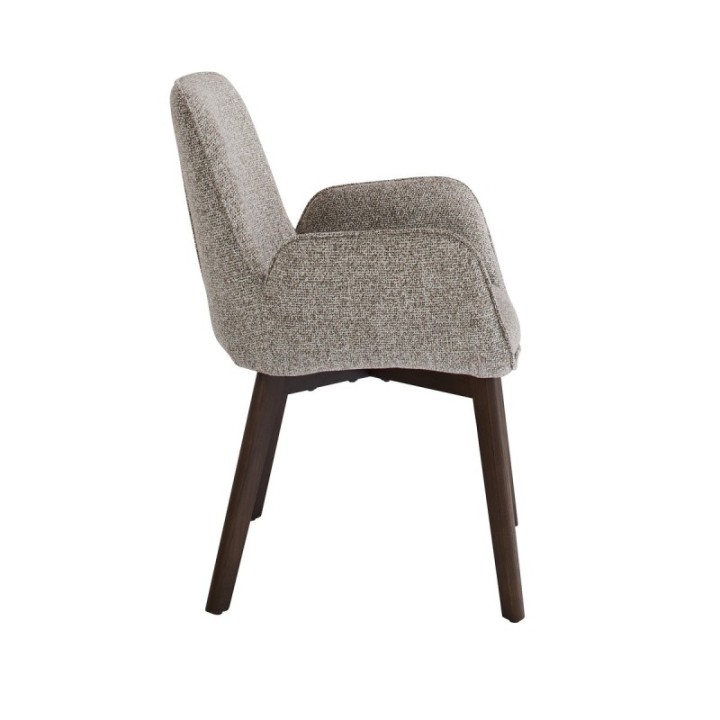 Lot de 2 chaises avec accoudoirs tapissée beige KARL