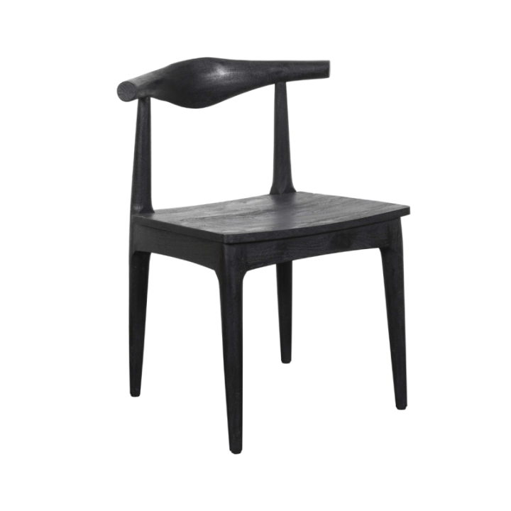 Lot de 2 chaises en acacia massif noir LUCIEN