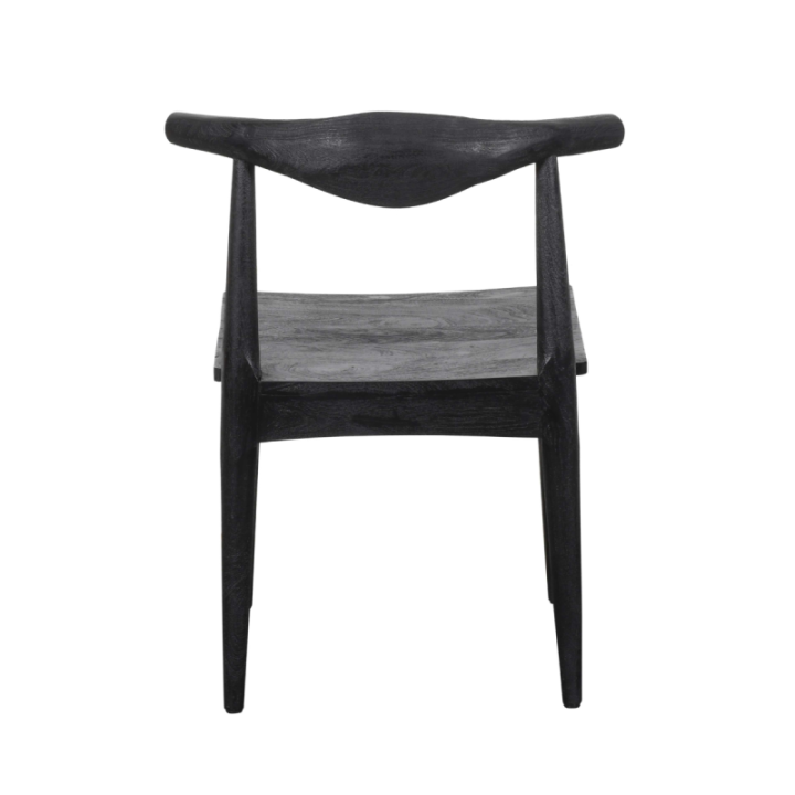 Lot de 2 chaises en acacia massif noir LUCIEN